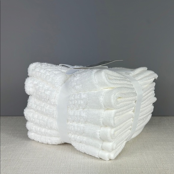 Quick Dry Spa Washcloths White 100% Zero Twist Cotton Quick Dry Soft 6 Pc NEW - Picture 2 of 6